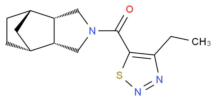 (1R*,2R*,6S*,7S*)-4-[(4-ethyl-1,2,3-thiadiazol-5-yl)carbonyl]-4-azatricyclo[5.2.1.0~2,6~]decane_分子结构_CAS_)