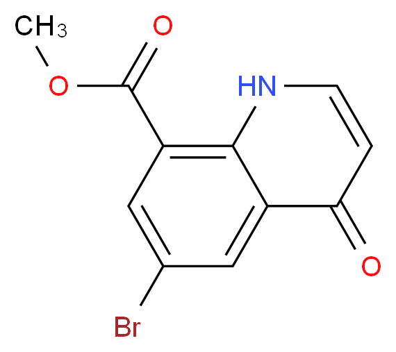 Methyl 6-bromo-4-oxo-1,4-dihydro-8-quinolinecarboxylate_分子结构_CAS_)