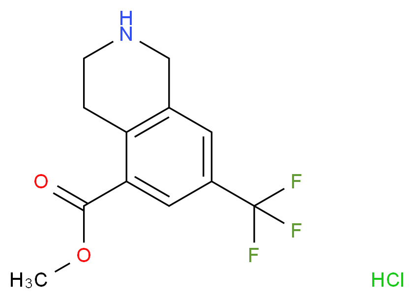 Methyl 7-(trifluoromethyl)-1,2,3,4-tetrahydroisoquinoline-5-carboxylate hydrochloride_分子结构_CAS_1187830-67-6)