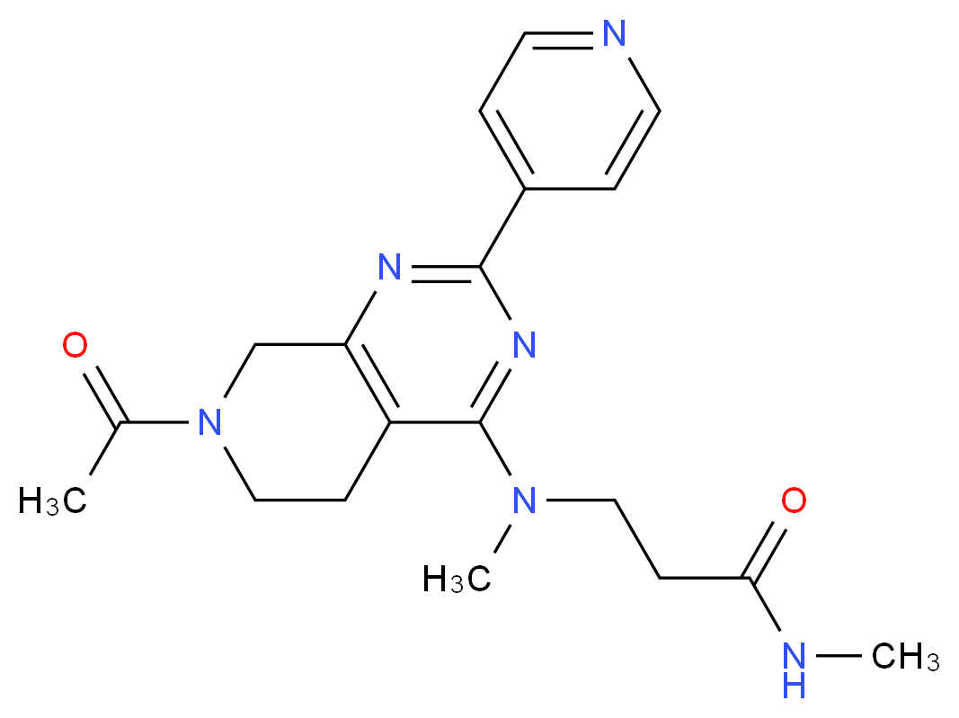 N~3~-(7-acetyl-2-pyridin-4-yl-5,6,7,8-tetrahydropyrido[3,4-d]pyrimidin-4-yl)-N~1~,N~3~-dimethyl-beta-alaninamide_分子结构_CAS_)