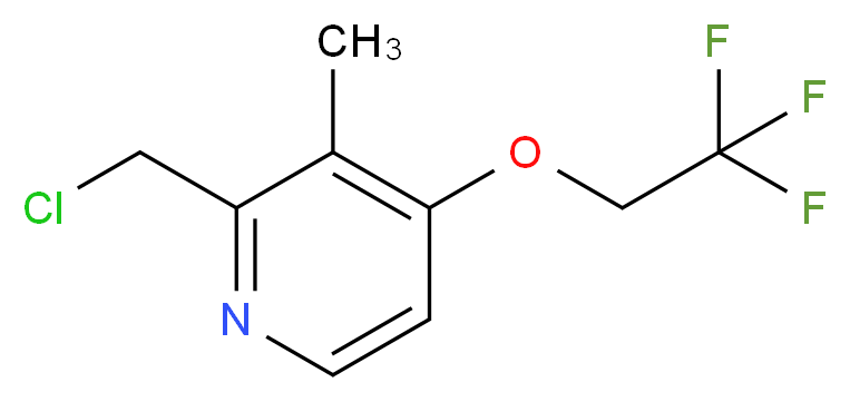 2-(chloromethyl)-3-methyl-4-(2,2,2-trifluoroethoxy)pyridine_分子结构_CAS_128430-66-0