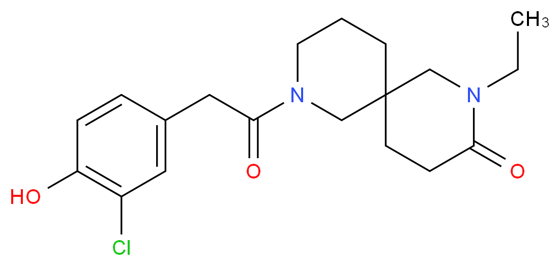 8-[(3-chloro-4-hydroxyphenyl)acetyl]-2-ethyl-2,8-diazaspiro[5.5]undecan-3-one_分子结构_CAS_)