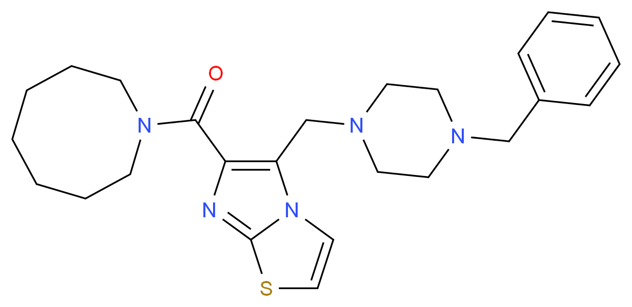 6-(1-azocanylcarbonyl)-5-[(4-benzyl-1-piperazinyl)methyl]imidazo[2,1-b][1,3]thiazole_分子结构_CAS_)