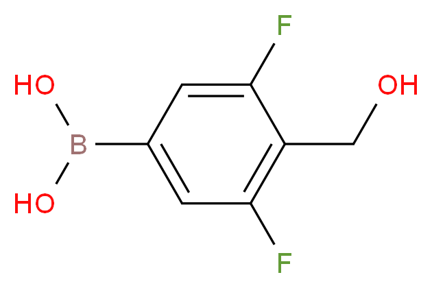 [3,5-difluoro-4-(hydroxymethyl)phenyl]boronic acid_分子结构_CAS_1072952-06-7