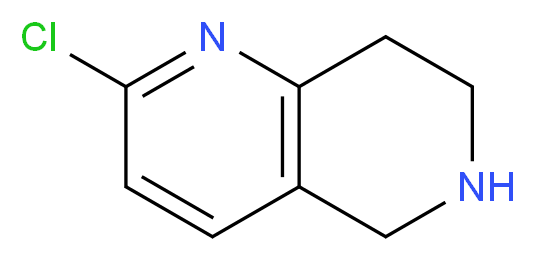 2-chloro-5,6,7,8-tetrahydro-1,6-naphthyridine_分子结构_CAS_210539-05-2