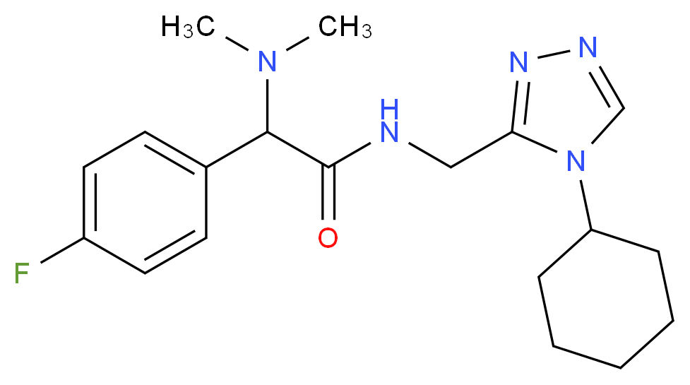 N-[(4-cyclohexyl-4H-1,2,4-triazol-3-yl)methyl]-2-(dimethylamino)-2-(4-fluorophenyl)acetamide_分子结构_CAS_)