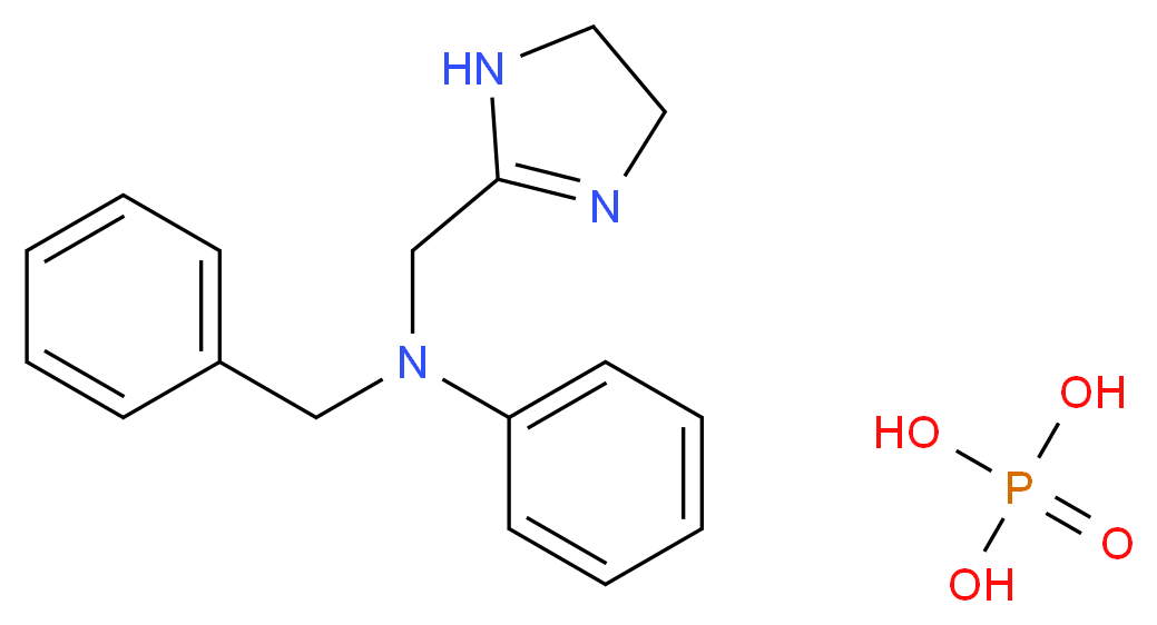 N-benzyl-N-(4,5-dihydro-1H-imidazol-2-ylmethyl)aniline; phosphoric acid_分子结构_CAS_154-68-7