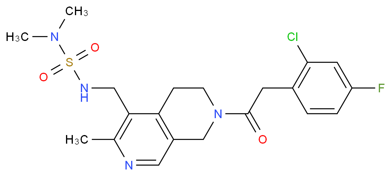N'-({7-[(2-chloro-4-fluorophenyl)acetyl]-3-methyl-5,6,7,8-tetrahydro-2,7-naphthyridin-4-yl}methyl)-N,N-dimethylsulfamide_分子结构_CAS_)