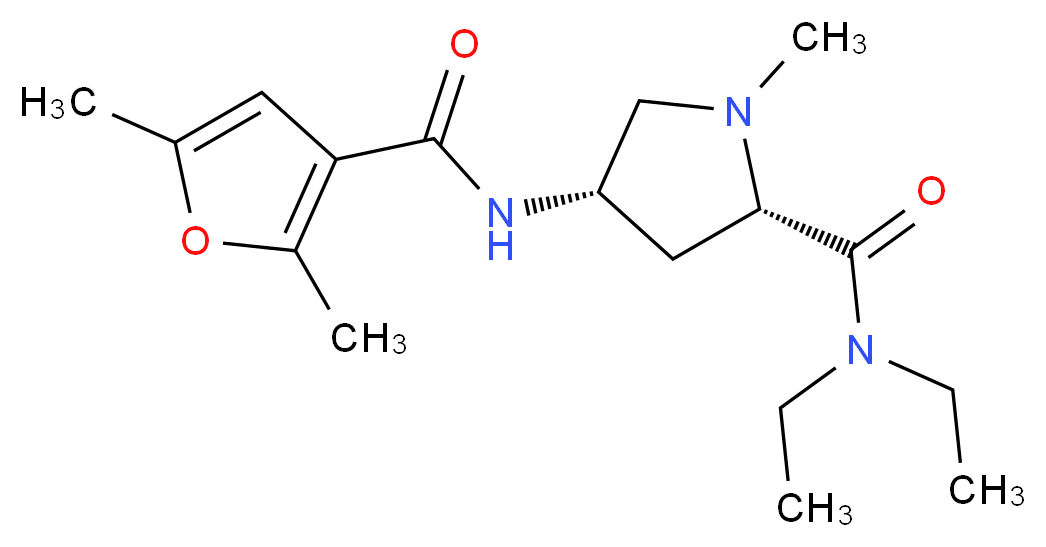 (4S)-4-[(2,5-dimethyl-3-furoyl)amino]-N,N-diethyl-1-methyl-L-prolinamide_分子结构_CAS_)