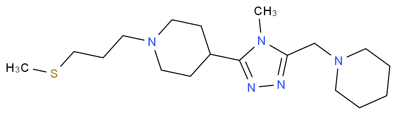 4-[4-methyl-5-(piperidin-1-ylmethyl)-4H-1,2,4-triazol-3-yl]-1-[3-(methylthio)propyl]piperidine_分子结构_CAS_)