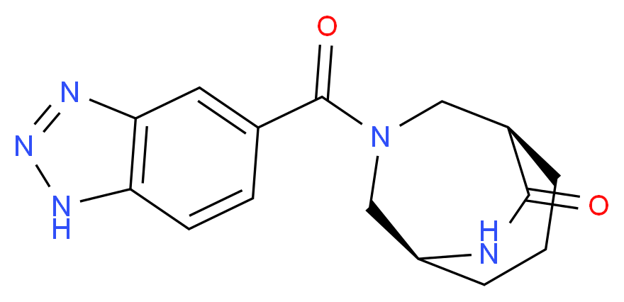 (1S*,5R*)-3-(1H-1,2,3-benzotriazol-5-ylcarbonyl)-3,9-diazabicyclo[3.3.2]decan-10-one_分子结构_CAS_)