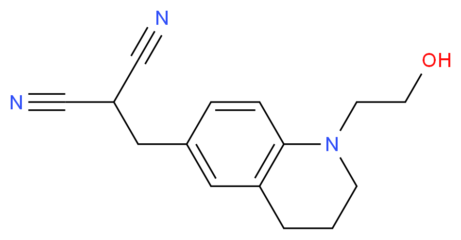 2-{[1-(2-hydroxyethyl)-1,2,3,4-tetrahydroquinolin-6-yl]methyl}propanedinitrile_分子结构_CAS_142978-25-4