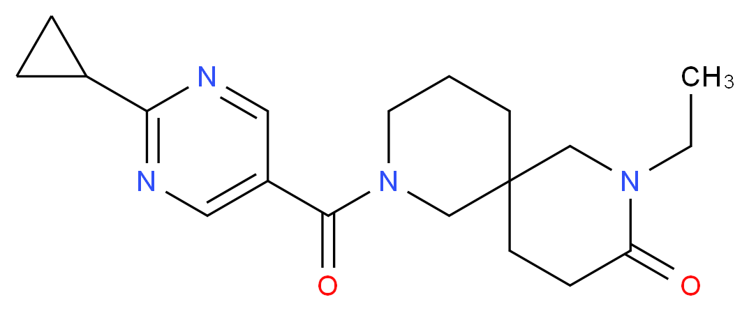 8-[(2-cyclopropyl-5-pyrimidinyl)carbonyl]-2-ethyl-2,8-diazaspiro[5.5]undecan-3-one_分子结构_CAS_)