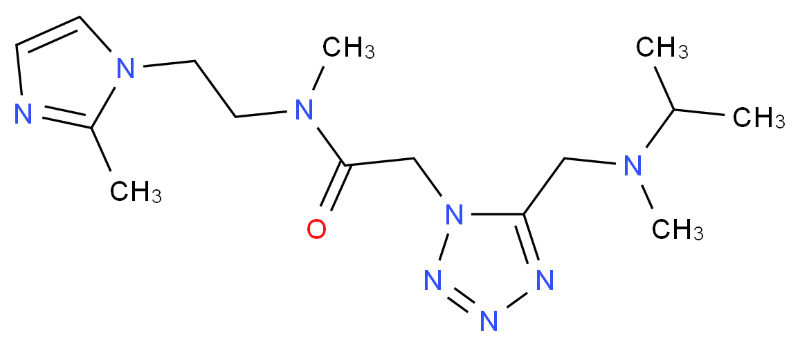 2-(5-{[isopropyl(methyl)amino]methyl}-1H-tetrazol-1-yl)-N-methyl-N-[2-(2-methyl-1H-imidazol-1-yl)ethyl]acetamide_分子结构_CAS_)