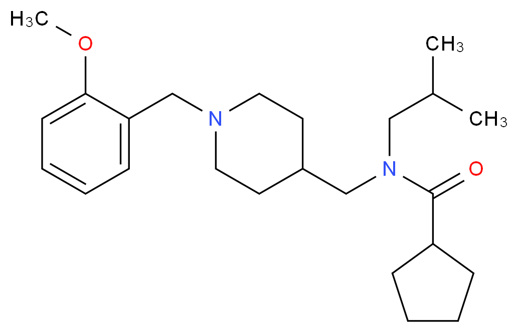 N-isobutyl-N-{[1-(2-methoxybenzyl)-4-piperidinyl]methyl}cyclopentanecarboxamide_分子结构_CAS_)