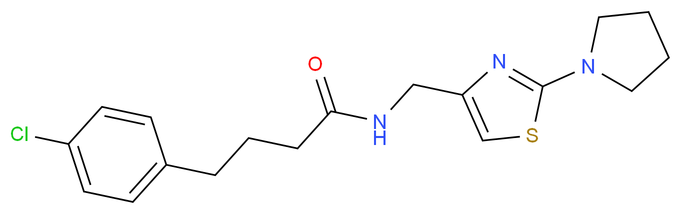 4-(4-chlorophenyl)-N-{[2-(1-pyrrolidinyl)-1,3-thiazol-4-yl]methyl}butanamide_分子结构_CAS_)