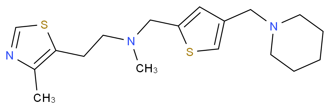 N-methyl-2-(4-methyl-1,3-thiazol-5-yl)-N-{[4-(piperidin-1-ylmethyl)-2-thienyl]methyl}ethanamine_分子结构_CAS_)