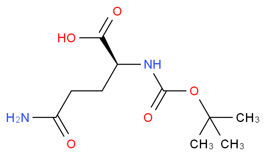 (2S)-2-{[(tert-butoxy)carbonyl]amino}-4-carbamoylbutanoic acid_分子结构_CAS_61348-28-5