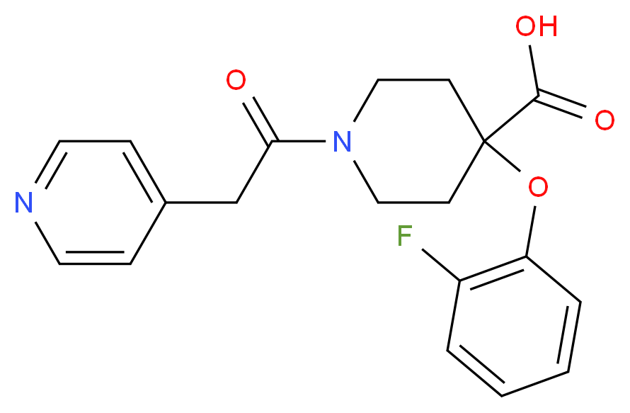 4-(2-fluorophenoxy)-1-(pyridin-4-ylacetyl)piperidine-4-carboxylic acid_分子结构_CAS_)