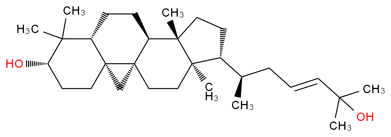 (1S,3R,6S,8R,11S,12S,15R,16R)-15-[(2R,4E)-6-hydroxy-6-methylhept-4-en-2-yl]-7,7,12,16-tetramethylpentacyclo[9.7.0.0<sup>1</sup>,<sup>3</sup>.0<sup>3</sup>,<sup>8</sup>.0<sup>1</sup><sup>2</sup>,<sup>1</sup><sup>6</sup>]octadecan-6-ol_分子结构_CAS_14599-48-5