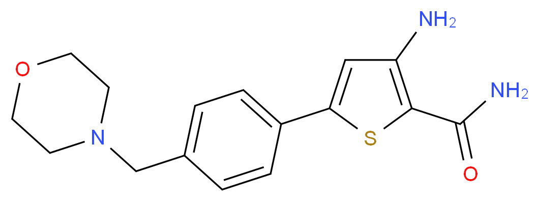 3-Amino-5-[4-(morpholin-4-ylmethyl)phenyl]thiophene-2-carboxamide_分子结构_CAS_494772-87-1)