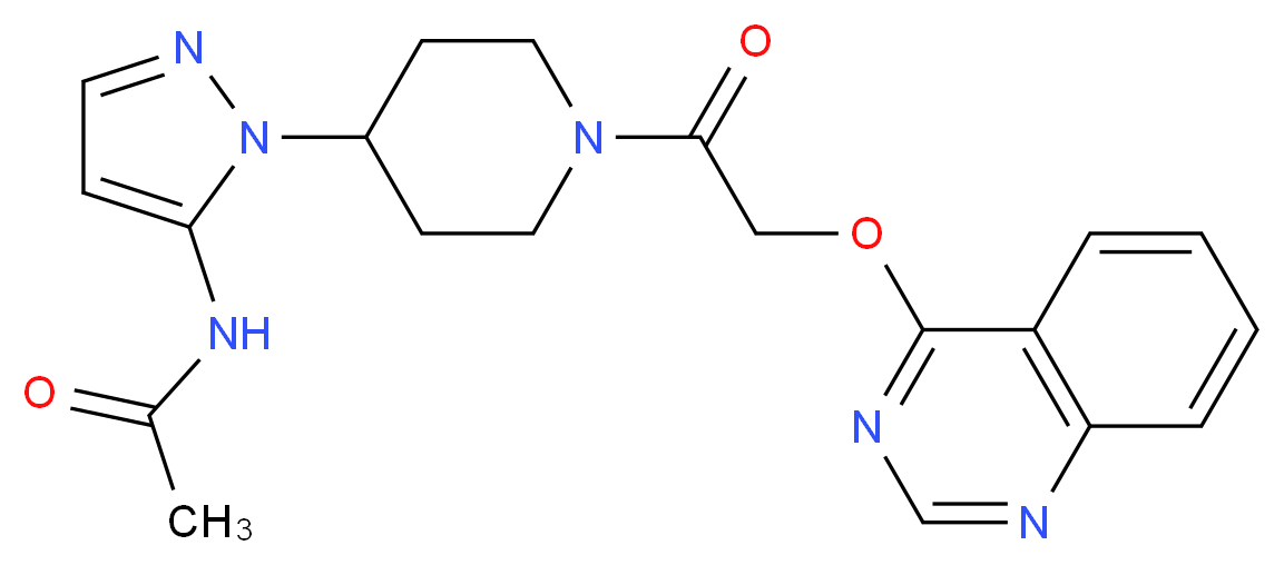 N-(1-{1-[2-(4-quinazolinyloxy)acetyl]-4-piperidinyl}-1H-pyrazol-5-yl)acetamide_分子结构_CAS_)