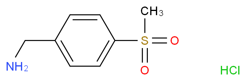 4-Methylsulfonylbenzylamine hydrochloride_分子结构_CAS_4393-16-2)