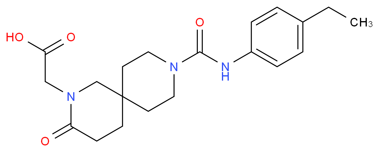 (9-{[(4-ethylphenyl)amino]carbonyl}-3-oxo-2,9-diazaspiro[5.5]undec-2-yl)acetic acid_分子结构_CAS_)