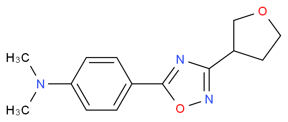 N,N-dimethyl-4-[3-(tetrahydrofuran-3-yl)-1,2,4-oxadiazol-5-yl]aniline_分子结构_CAS_)