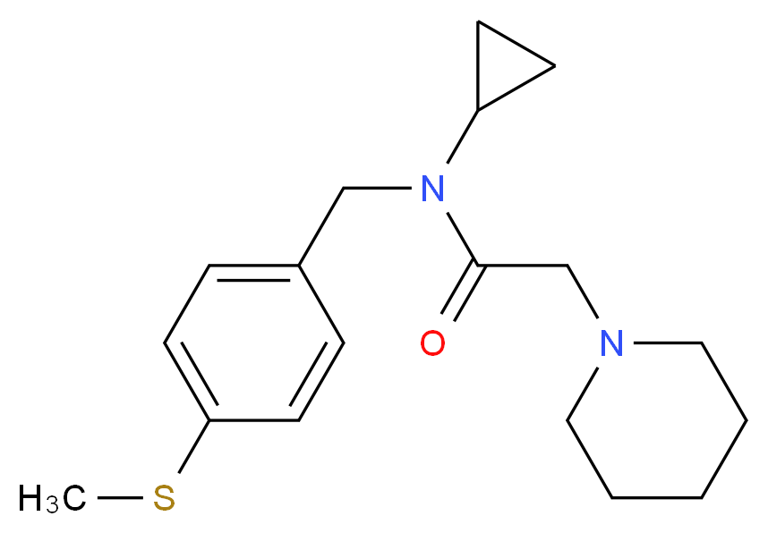 N-cyclopropyl-N-[4-(methylthio)benzyl]-2-piperidin-1-ylacetamide_分子结构_CAS_)