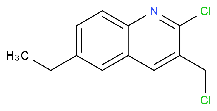 2-CHLORO-3-CHLOROMETHYL-6-ETHYLQUINOLINE_分子结构_CAS_948290-97-9)