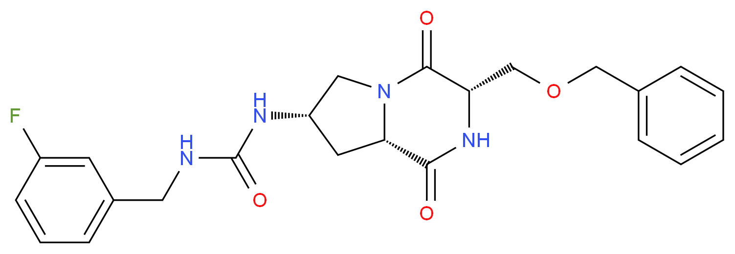 N-{(3S,7S,8aS)-3-[(benzyloxy)methyl]-1,4-dioxooctahydropyrrolo[1,2-a]pyrazin-7-yl}-N'-(3-fluorobenzyl)urea_分子结构_CAS_)