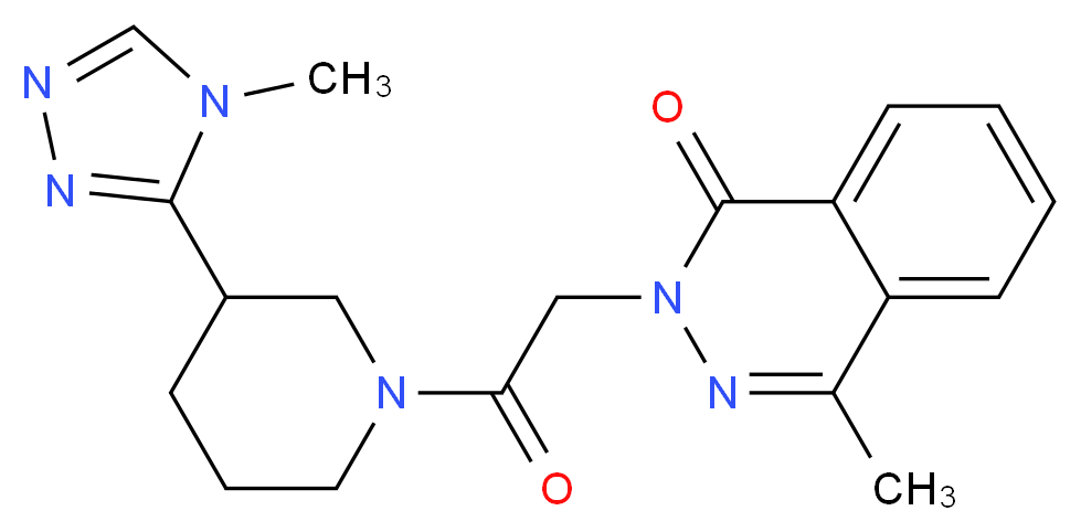 4-methyl-2-{2-[3-(4-methyl-4H-1,2,4-triazol-3-yl)-1-piperidinyl]-2-oxoethyl}-1(2H)-phthalazinone_分子结构_CAS_)