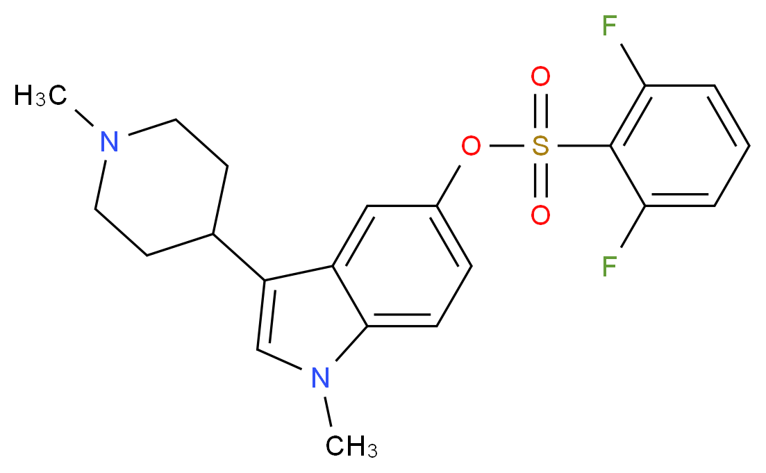 1-Methyl-3-(1-methylpiperidin-4-yl)-1H-indol-5-yl 2,6-difluorobenzenesulfonate_分子结构_CAS_445441-26-9)