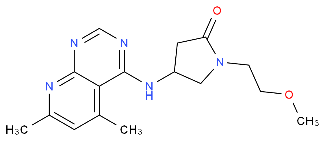 4-[(5,7-dimethylpyrido[2,3-d]pyrimidin-4-yl)amino]-1-(2-methoxyethyl)pyrrolidin-2-one_分子结构_CAS_)