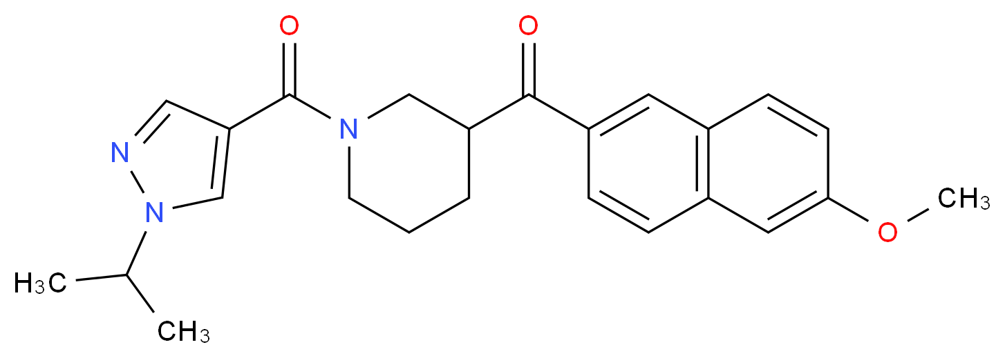 {1-[(1-isopropyl-1H-pyrazol-4-yl)carbonyl]-3-piperidinyl}(6-methoxy-2-naphthyl)methanone_分子结构_CAS_)