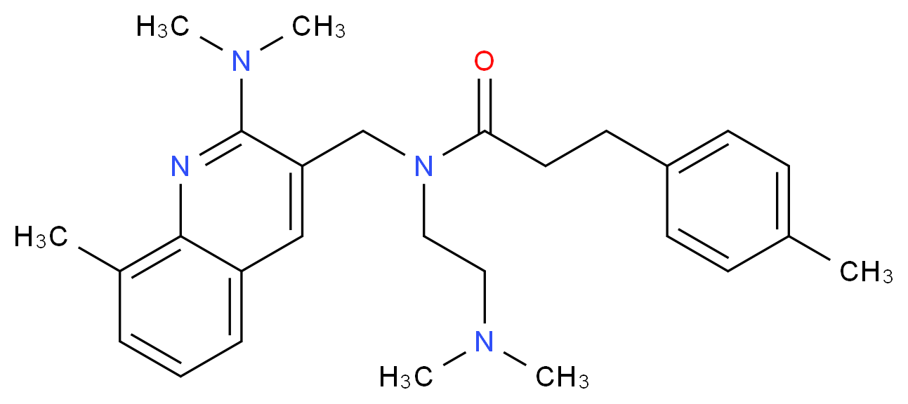 N-[2-(dimethylamino)ethyl]-N-{[2-(dimethylamino)-8-methyl-3-quinolinyl]methyl}-3-(4-methylphenyl)propanamide_分子结构_CAS_)