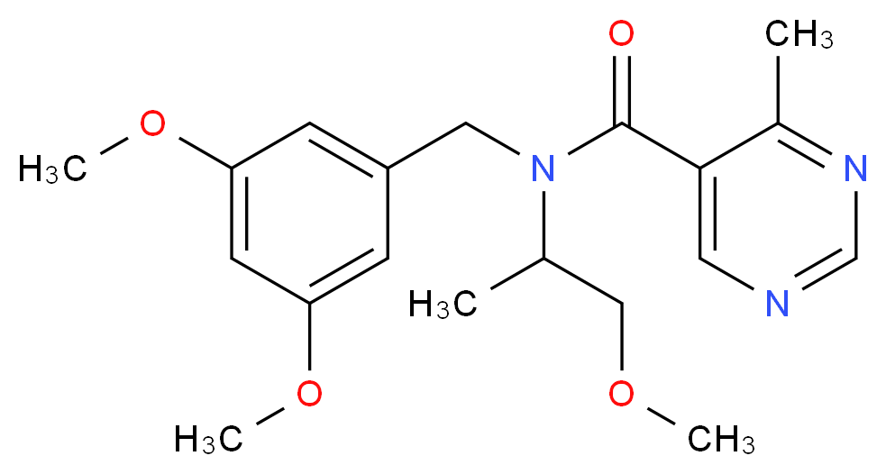 N-(3,5-dimethoxybenzyl)-N-(2-methoxy-1-methylethyl)-4-methylpyrimidine-5-carboxamide_分子结构_CAS_)