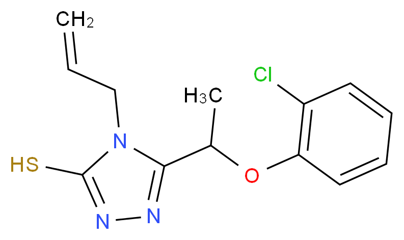 5-[1-(2-chlorophenoxy)ethyl]-4-(prop-2-en-1-yl)-4H-1,2,4-triazole-3-thiol_分子结构_CAS_667436-84-2