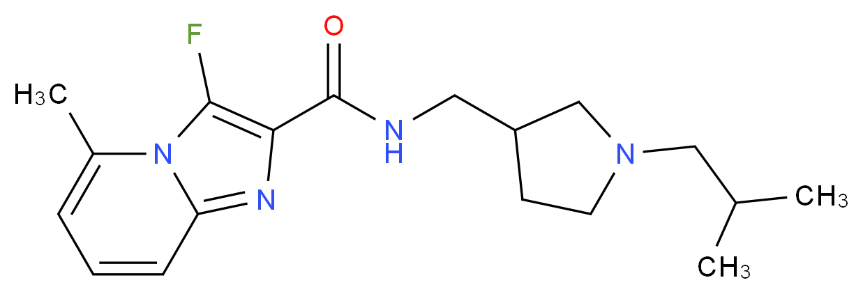 3-fluoro-N-[(1-isobutylpyrrolidin-3-yl)methyl]-5-methylimidazo[1,2-a]pyridine-2-carboxamide_分子结构_CAS_)