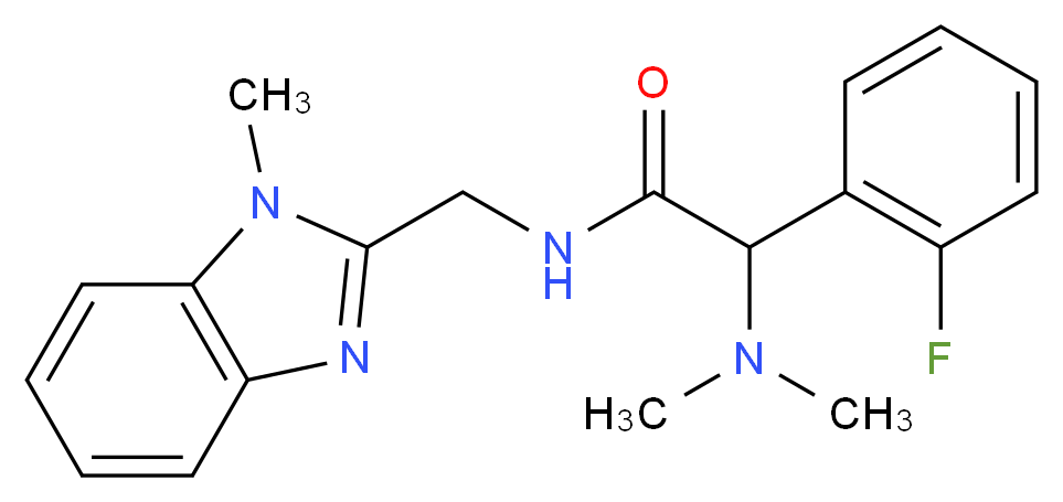 2-(dimethylamino)-2-(2-fluorophenyl)-N-[(1-methyl-1H-benzimidazol-2-yl)methyl]acetamide_分子结构_CAS_)