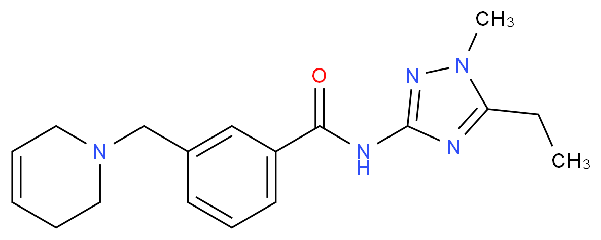 3-(3,6-dihydropyridin-1(2H)-ylmethyl)-N-(5-ethyl-1-methyl-1H-1,2,4-triazol-3-yl)benzamide_分子结构_CAS_)