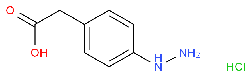 2-(4-hydrazinylphenyl)acetic acid hydrochloride_分子结构_CAS_65476-32-6