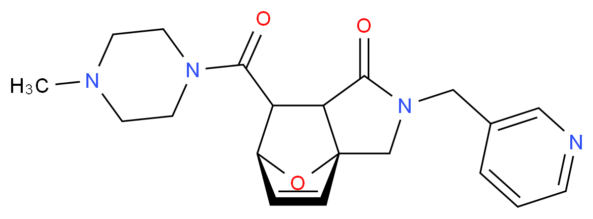 (3aR*,6S*)-7-[(4-methylpiperazin-1-yl)carbonyl]-2-(pyridin-3-ylmethyl)-2,3,7,7a-tetrahydro-3a,6-epoxyisoindol-1(6H)-one_分子结构_CAS_)