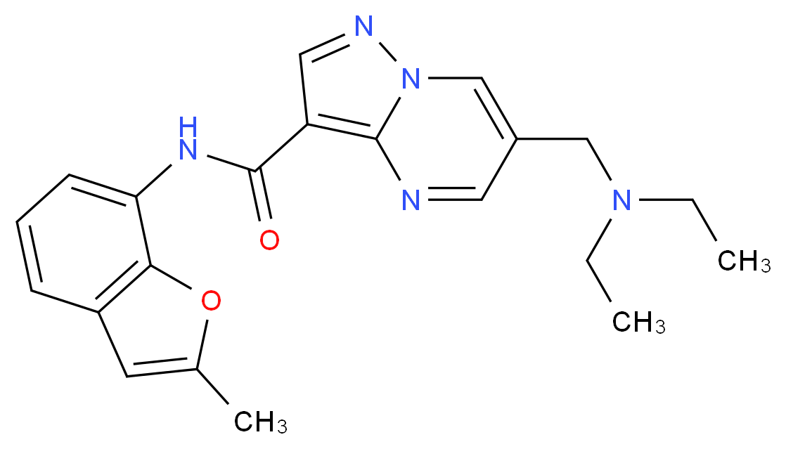 6-[(diethylamino)methyl]-N-(2-methyl-1-benzofuran-7-yl)pyrazolo[1,5-a]pyrimidine-3-carboxamide_分子结构_CAS_)