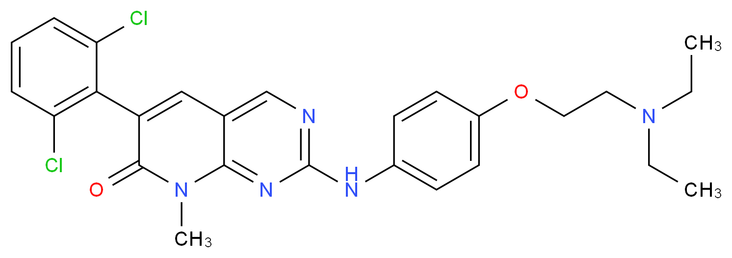 6-(2,6-dichlorophenyl)-2-({4-[2-(diethylamino)ethoxy]phenyl}amino)-8-methyl-7H,8H-pyrido[2,3-d]pyrimidin-7-one_分子结构_CAS_212391-63-4