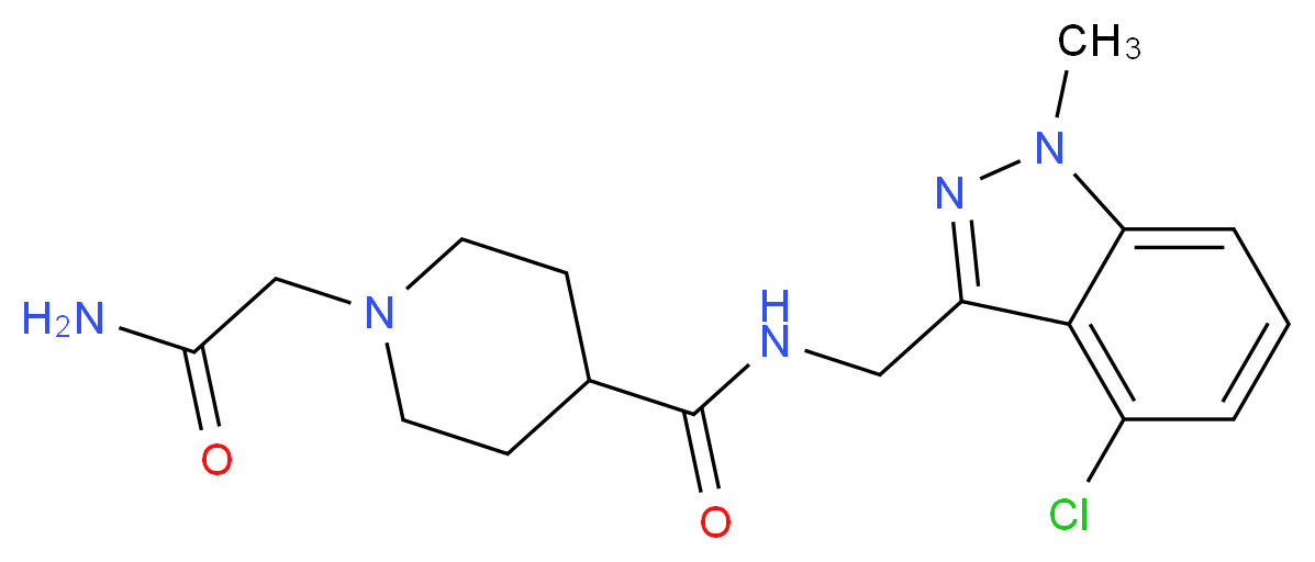 1-(2-amino-2-oxoethyl)-N-[(4-chloro-1-methyl-1H-indazol-3-yl)methyl]-4-piperidinecarboxamide_分子结构_CAS_)