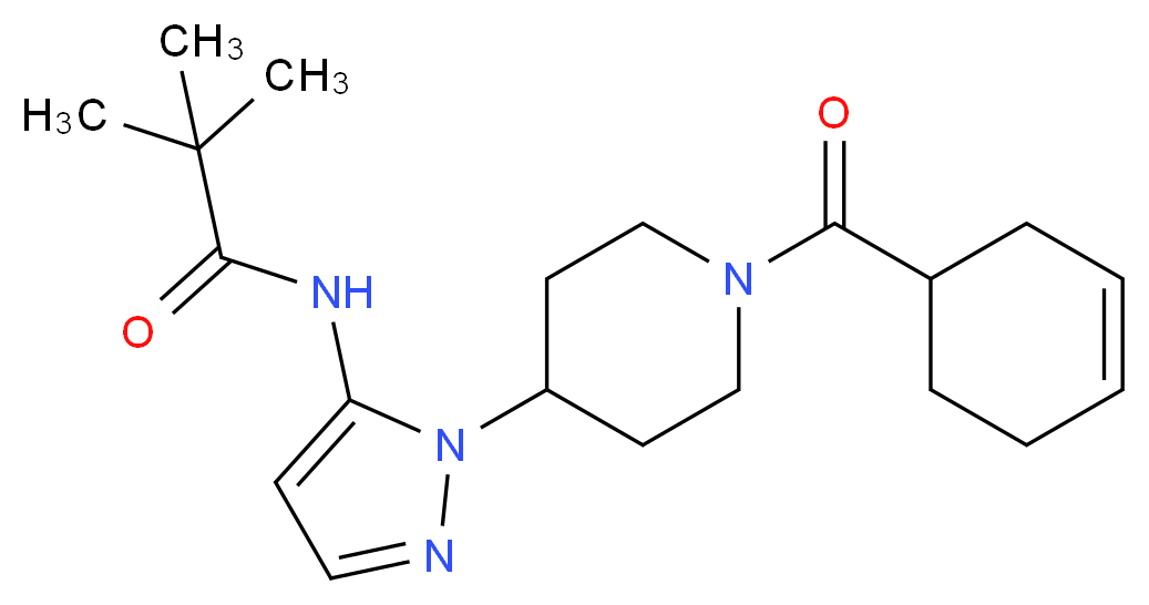 N-{1-[1-(3-cyclohexen-1-ylcarbonyl)-4-piperidinyl]-1H-pyrazol-5-yl}-2,2-dimethylpropanamide_分子结构_CAS_)