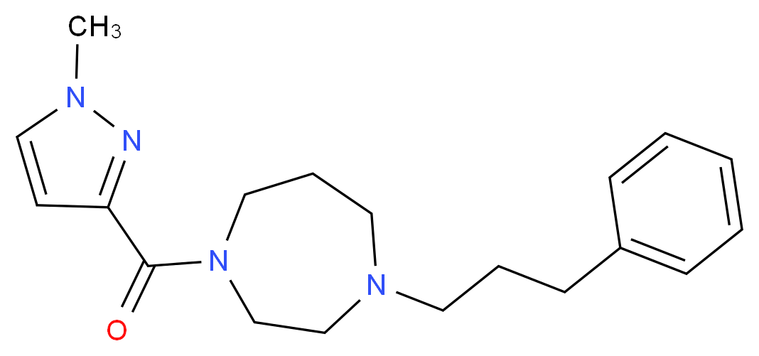 1-[(1-methyl-1H-pyrazol-3-yl)carbonyl]-4-(3-phenylpropyl)-1,4-diazepane_分子结构_CAS_)