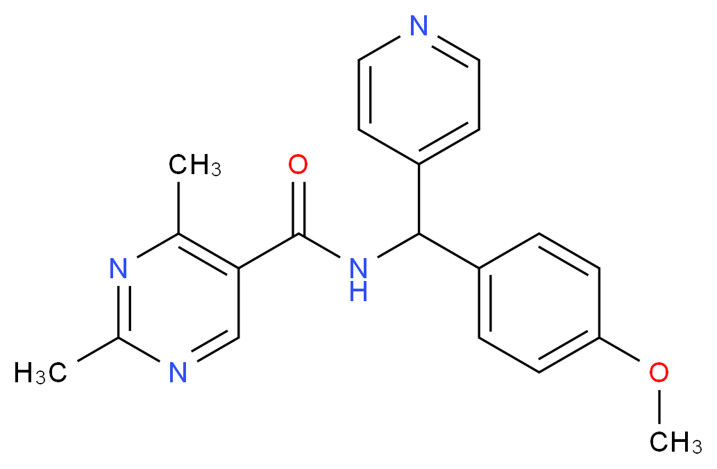 N-[(4-methoxyphenyl)(4-pyridinyl)methyl]-2,4-dimethyl-5-pyrimidinecarboxamide_分子结构_CAS_)